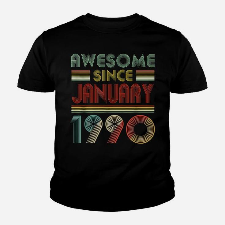 Awesome Since January 1990 Birthday Gift 30 Years Old 30Th Youth T-shirt