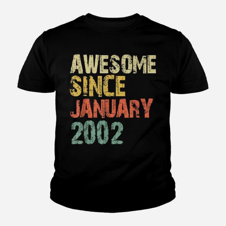 Awesome Since January 2002 19Th Birthday 19 Years Old Gift Youth T-shirt