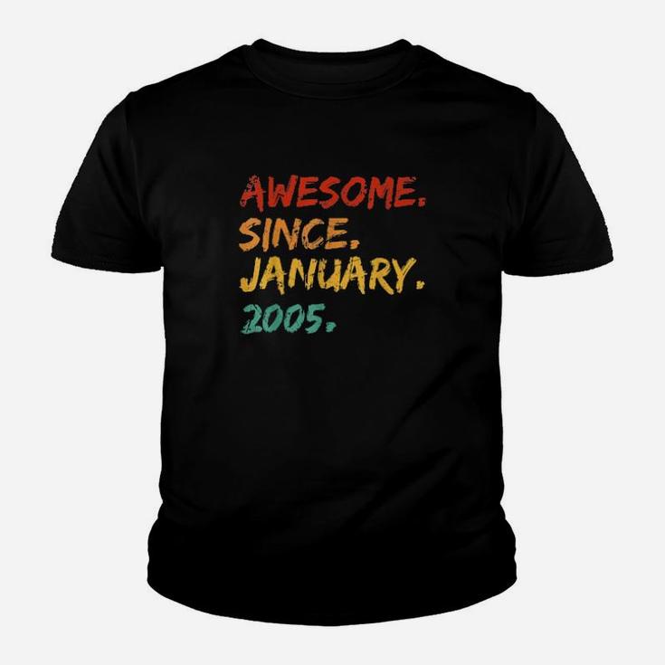 Awesome Since January 2005 Birthday Vintage Distressed Youth T-shirt