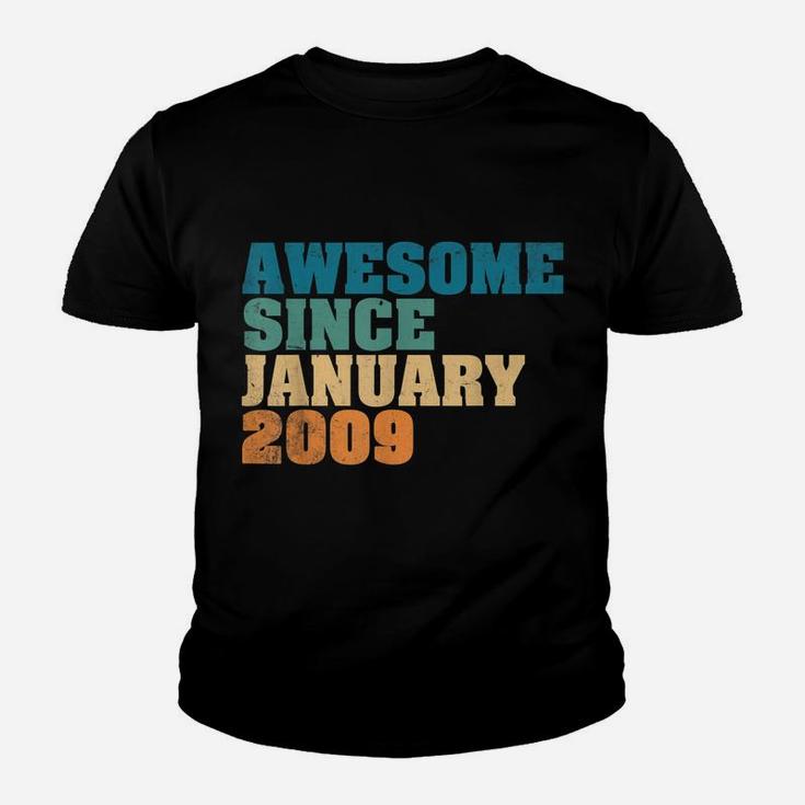 Awesome Since January 2009 11Th Birthday Gift 11 Year Old Youth T-shirt