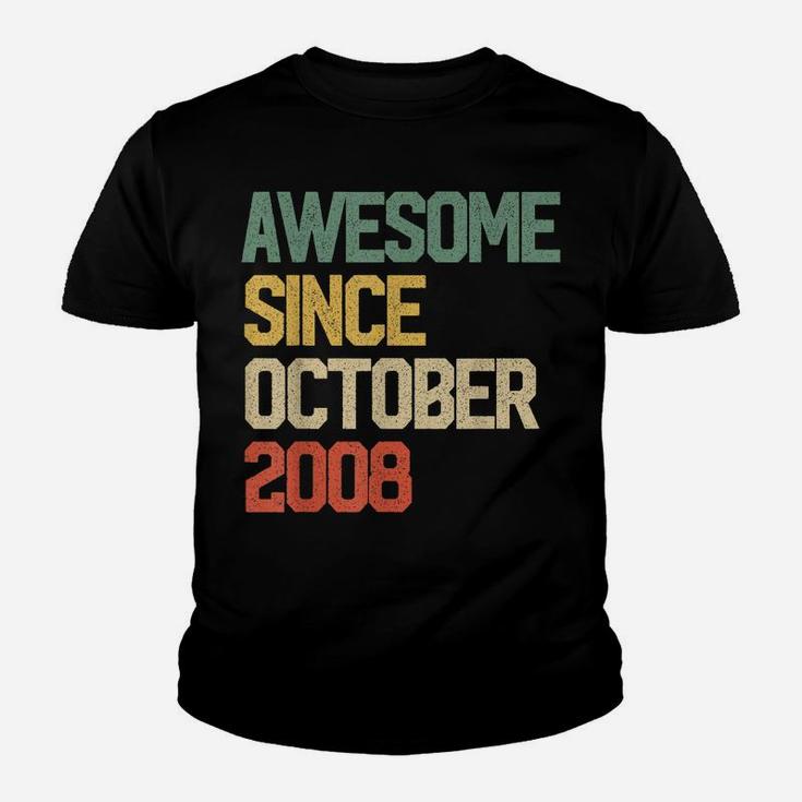 Awesome Since October 2008 Gift 11 Years Old 11Th Birthday Youth T-shirt