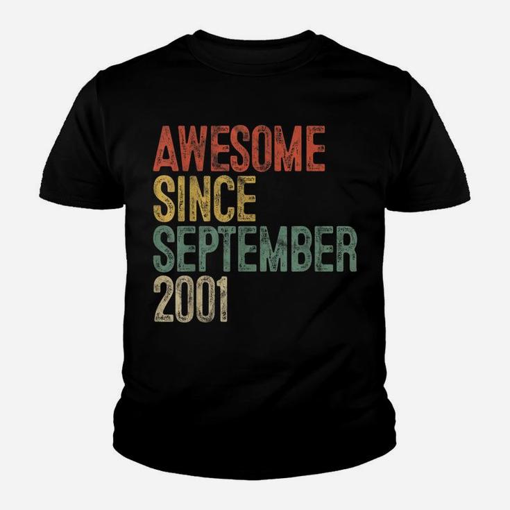 Awesome Since September 2001 19Th Birthday Gifts 19 Year Old Youth T-shirt