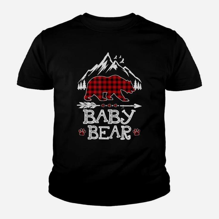 Baby Bear Christmas Pajama Red Plaid Buffalo Youth T-shirt