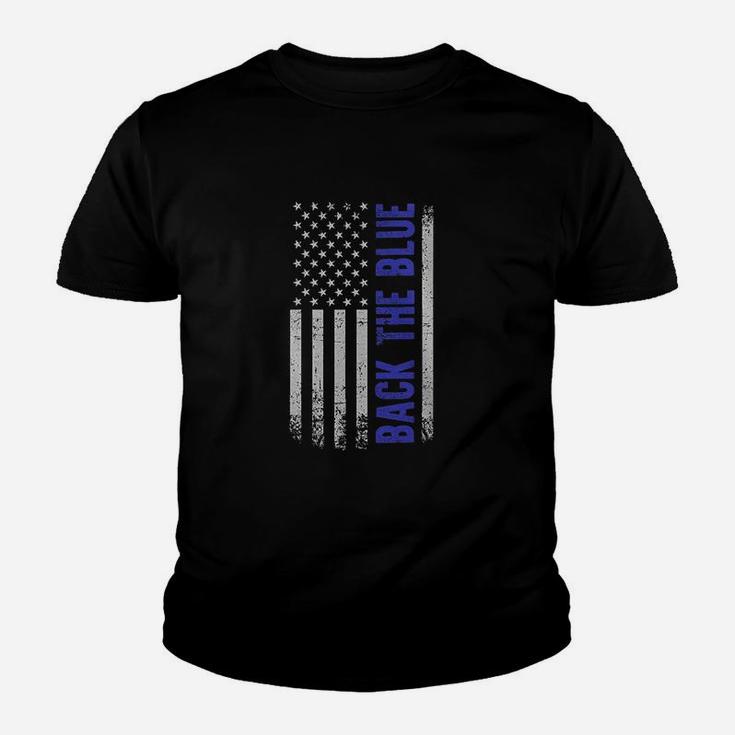 Back The Blue American Flag Youth T-shirt