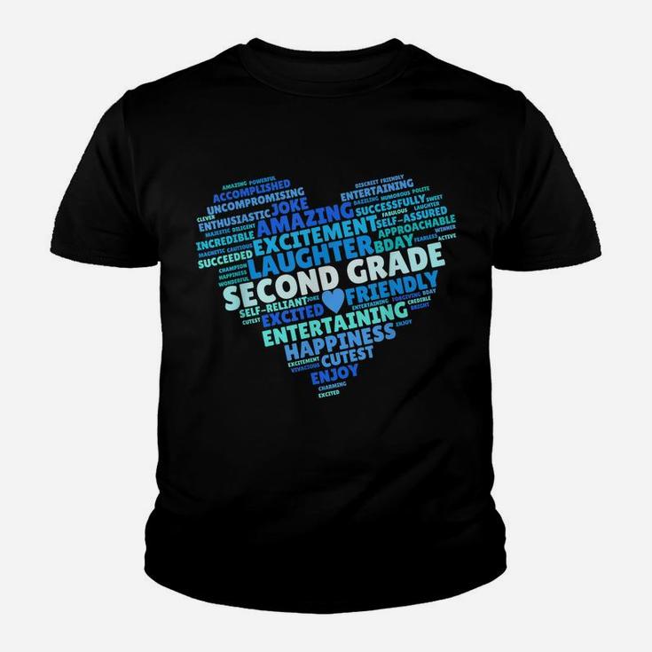 Back To School Heart Second Grade Love Words Teacher Student Youth T-shirt