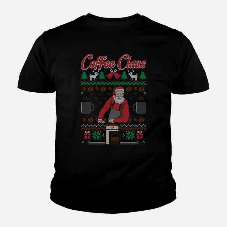 Barista Santa Claus Coffee Lover Ugly Christmas Sweater Sweatshirt Youth T-shirt