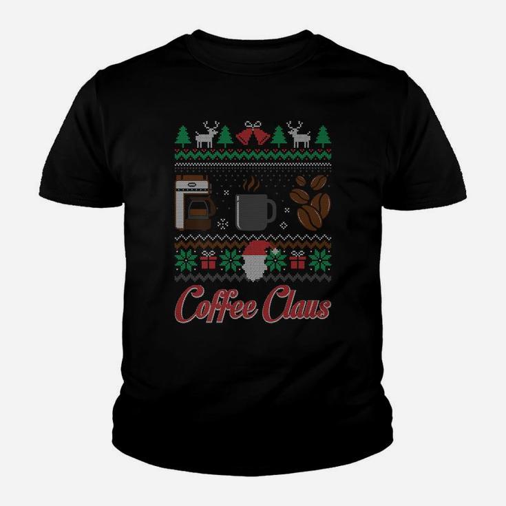 Barista Santa Claus Coffee Lover Ugly Christmas Sweater Youth T-shirt
