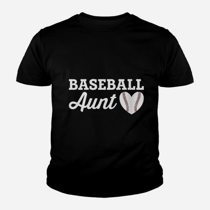 Baseball Aunt Love Heart Baseball Sports Youth T-shirt