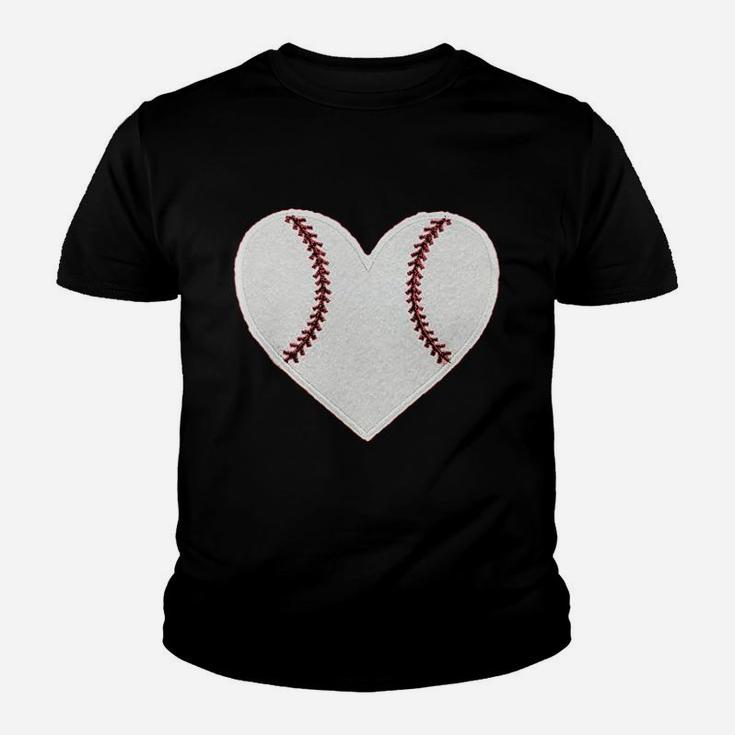 Baseball Heart Red Youth T-shirt