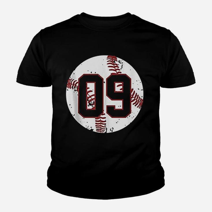 Baseball Number 09 Youth T-shirt