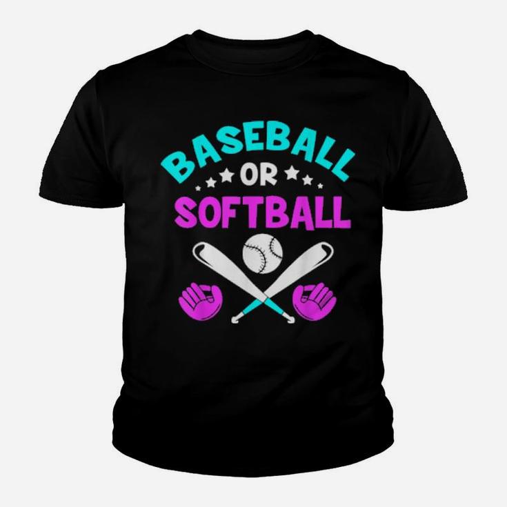 Baseball Or Softball Gender Reveal Youth T-shirt