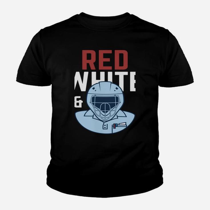 Baseball Umpire Red White Blue Usa America Hoodie Youth T-shirt