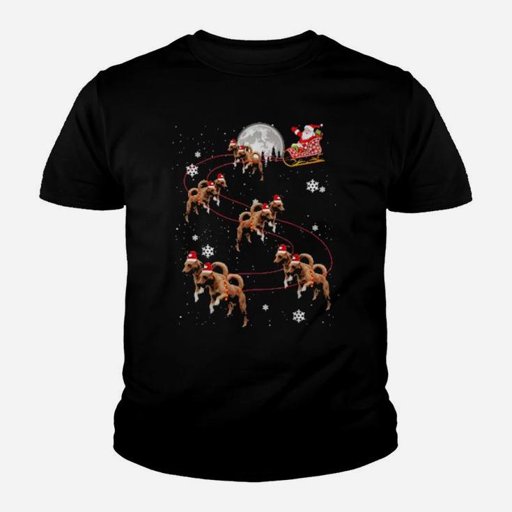 Basenji Reindeer Santa Xmas For Dog Youth T-shirt