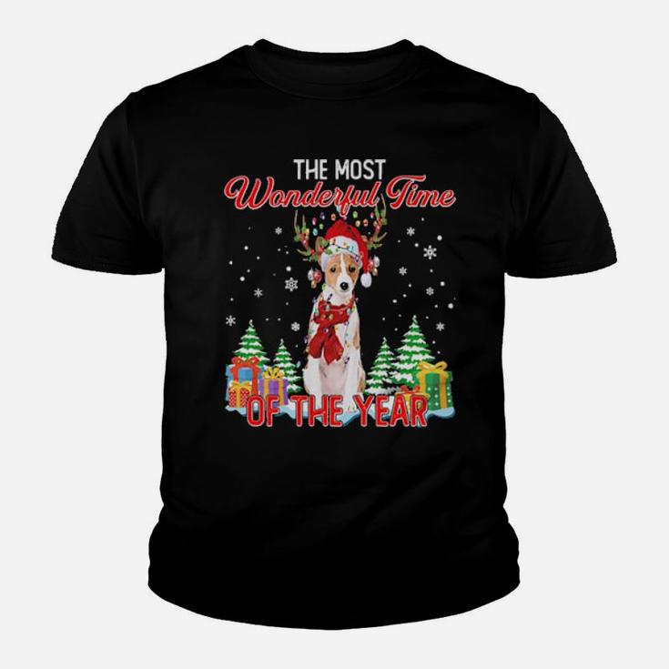 Basenji Santa The Most Wonderful Time Of The Year Youth T-shirt