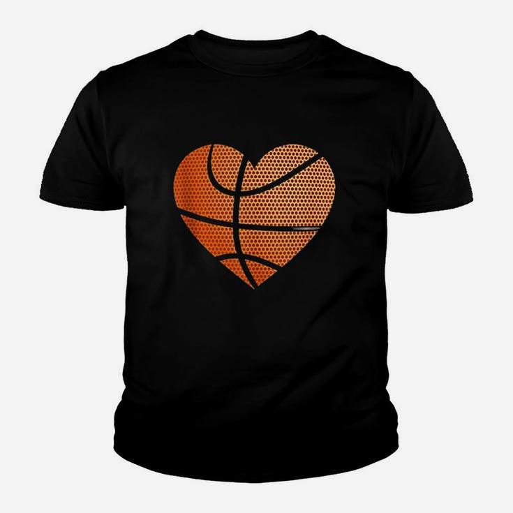 Basketball Ball Love Heart Mom Dad Sports Player Fun Gift Youth T-shirt