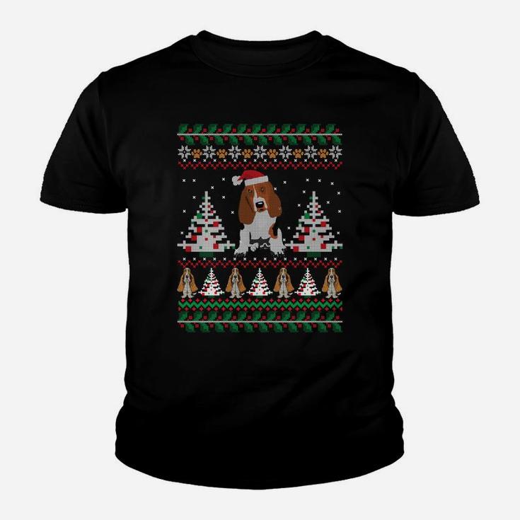 Basset Hound Ugly Christmas Funny Holiday Dog Sweatshirt Youth T-shirt