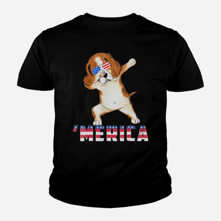 Beagle Merica 4Th Of July   Dog Lover Gift Youth T-shirt