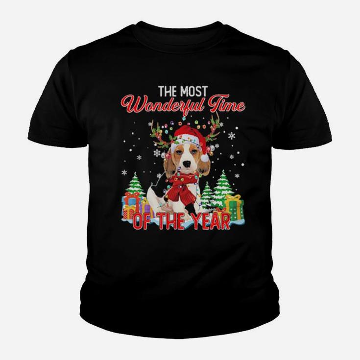 Beagle Santa The Most Wonderful Time Of The Year Youth T-shirt