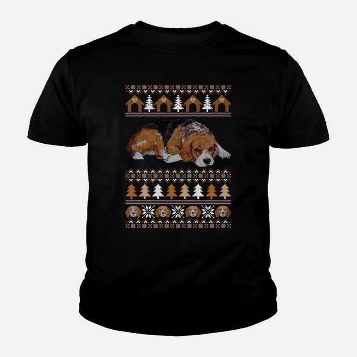 Beagle Ugly Christmas Dog Lover Happy Holidays Xmas Gift Youth T-shirt