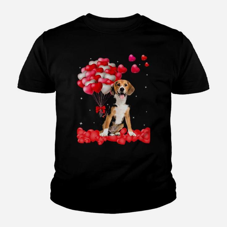 Beagle Valentines Day Outfit Heart Dog Lover Youth T-shirt
