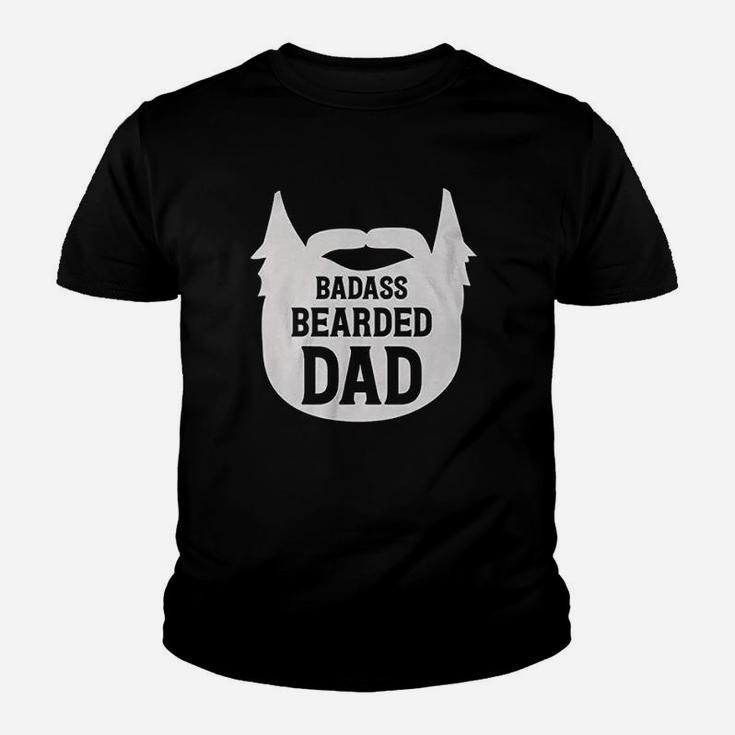 Bearded Dad Manly Beard Silhouette Funny Father Parent Youth T-shirt