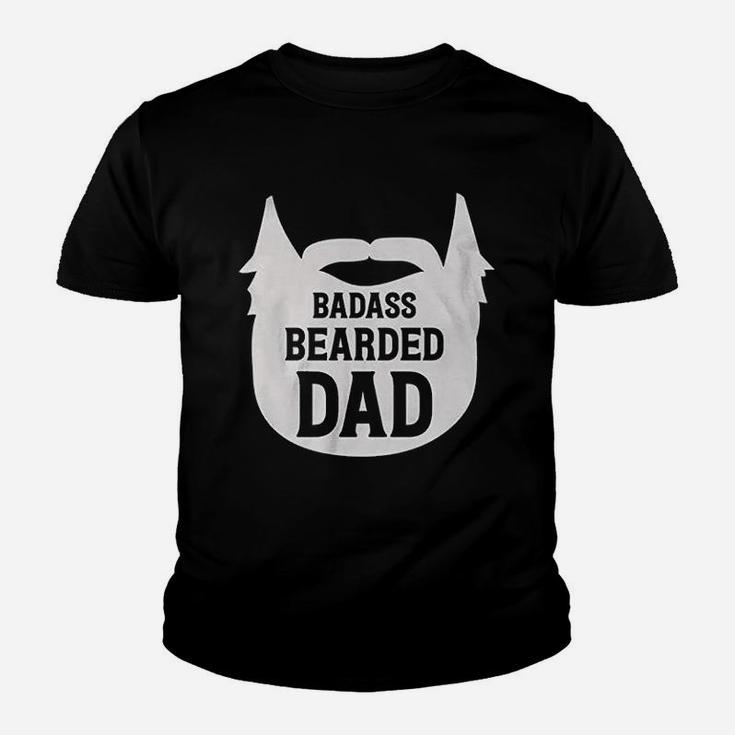 Bearded Dad Manly Beard Silhouette Funny Father Parent Youth T-shirt