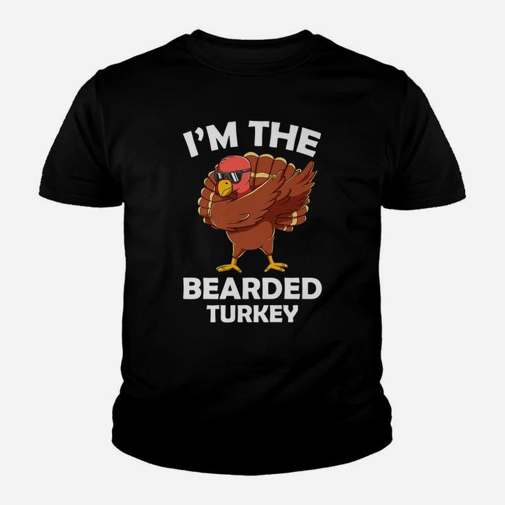 Bearded Turkey Family Group Matching Thanksgiving Party Gift Youth T-shirt