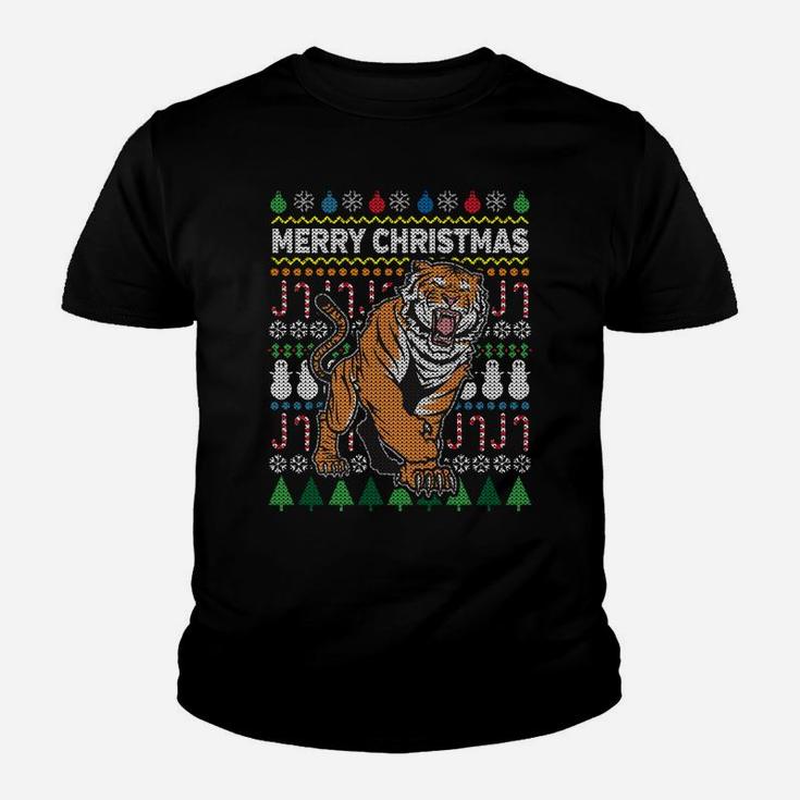 Beautiful Tiger Merry Christmas Ugly Xmas Big Cat Design Sweatshirt Youth T-shirt