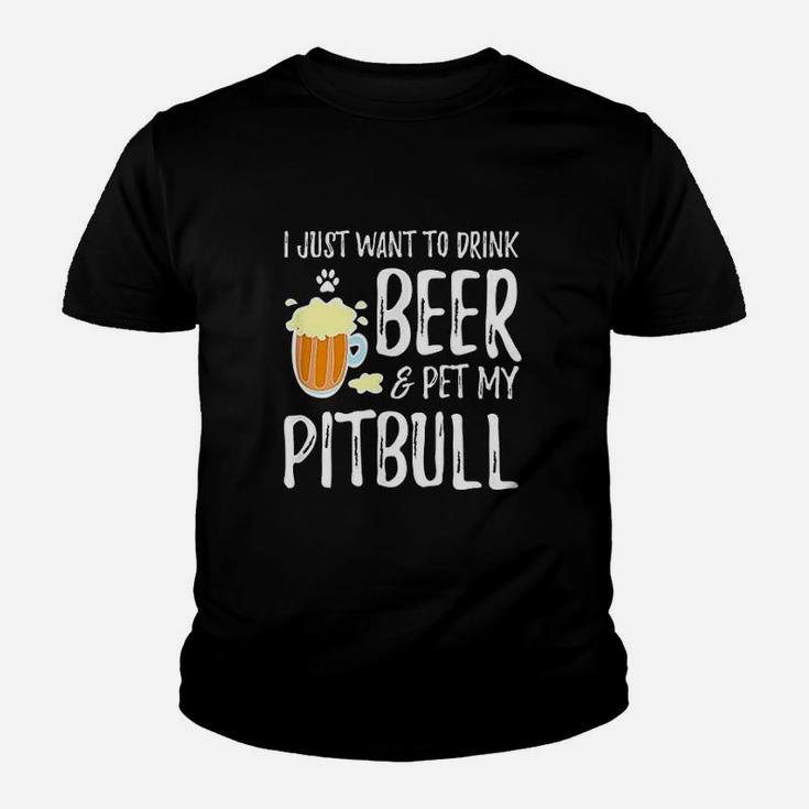 Beer And Pitbull Funny Dog Mom Or Dog Dad Gift Idea Youth T-shirt