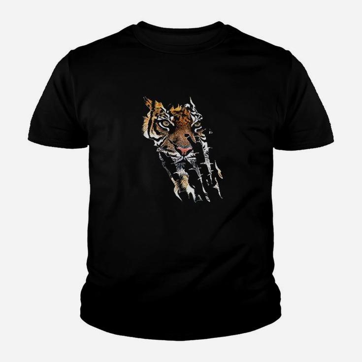 Bengal Tiger Face Wild Cat Paws African Safar Youth T-shirt