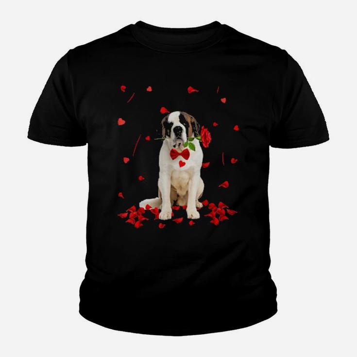 Bernard Valentine's Day Outfit Dog Valentine Youth T-shirt