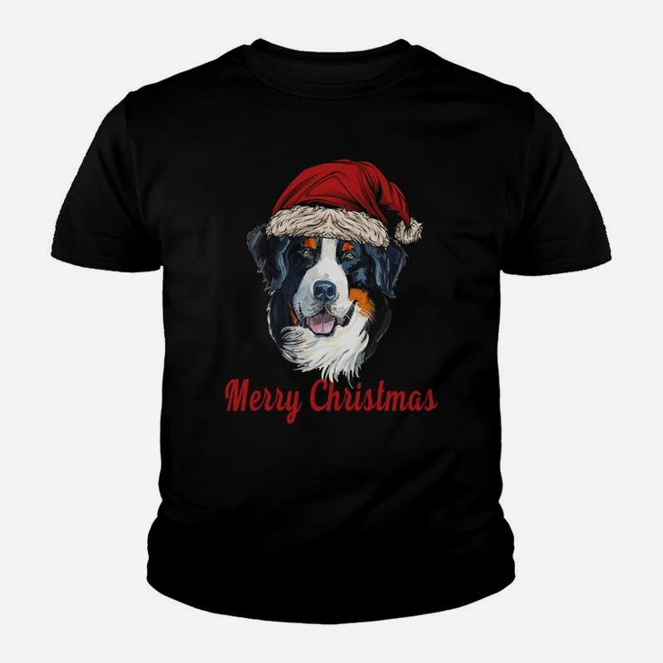 Bernese Mountain Dog Merry Christmas Berner Santa Hat Sweatshirt Youth T-shirt