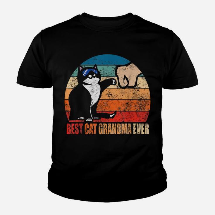 Best Cat Grandma Ever Fist Bump Funny Nana Gift Youth T-shirt