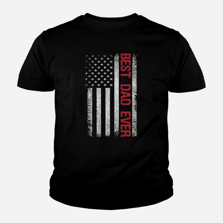Best Dad Ever American Flag Youth T-shirt