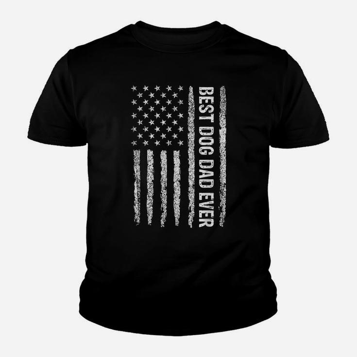Best Dog Dad Ever American Flag Father's Day Youth T-shirt