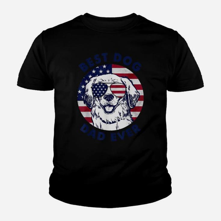 Best Dog Dad Ever American Flag  Gift For Best Father Youth T-shirt