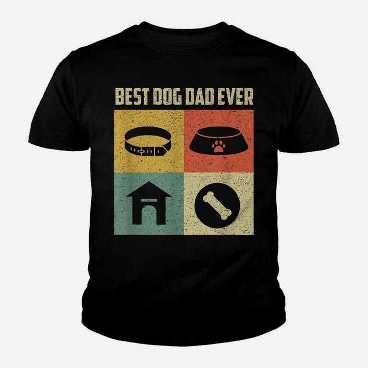 Best Dog Dad Ever Shirt Cool Father's Day Retro Vintage Dog Youth T-shirt