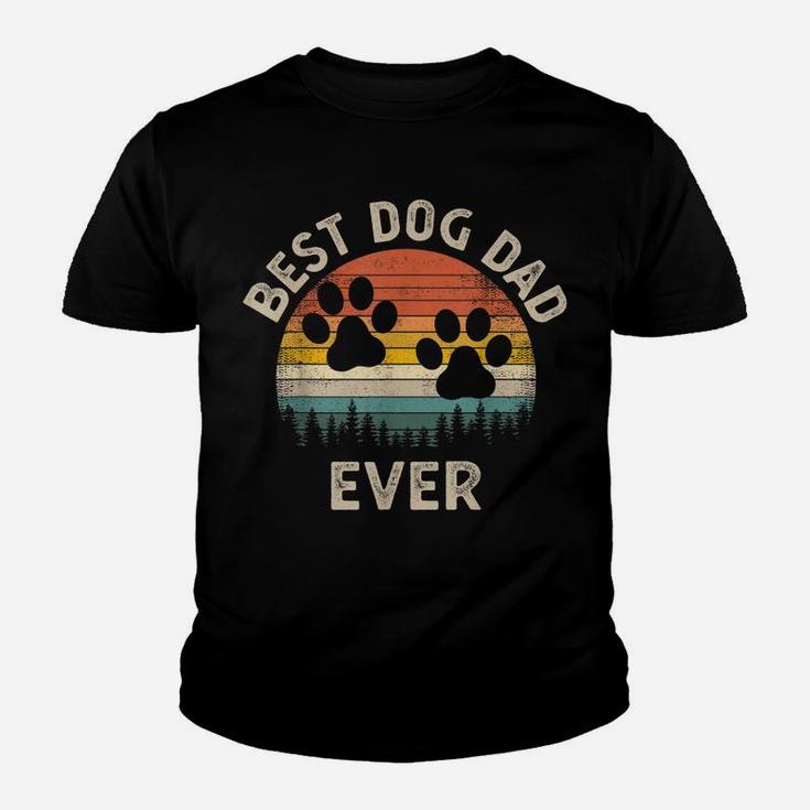 Best Dog Dad Ever Vintage Retro Father's Day Dog Lover Youth T-shirt