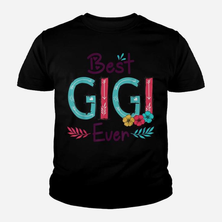 Best Gigi Ever Shirt Women Flower Decor Grandma Youth T-shirt
