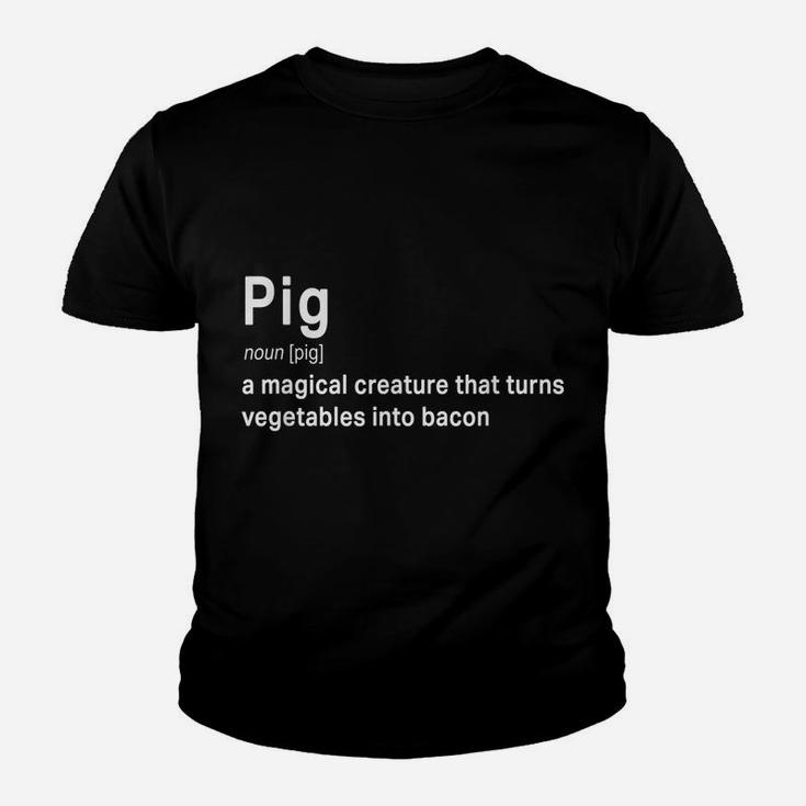 Best Hilarious Pig And Bacon Definition Funny Gift Youth T-shirt