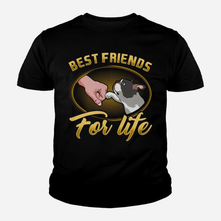 Bestfriends For Life Boston Terrier Dog Mom Dog Dad Funny Youth T-shirt