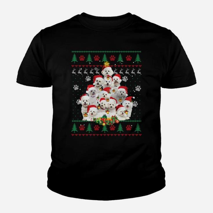 Bichon Frise Christmas Dog Lover Gift Ugly Sweater Xmas Tree Sweatshirt Youth T-shirt