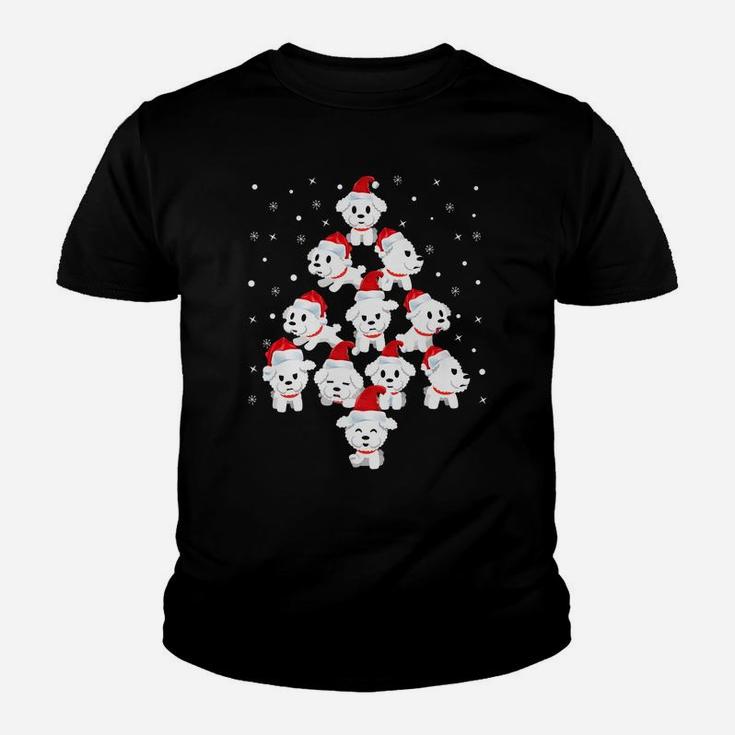 Bichon Frise Christmas Tree Matching Family Xmas Tree Gifts Youth T-shirt