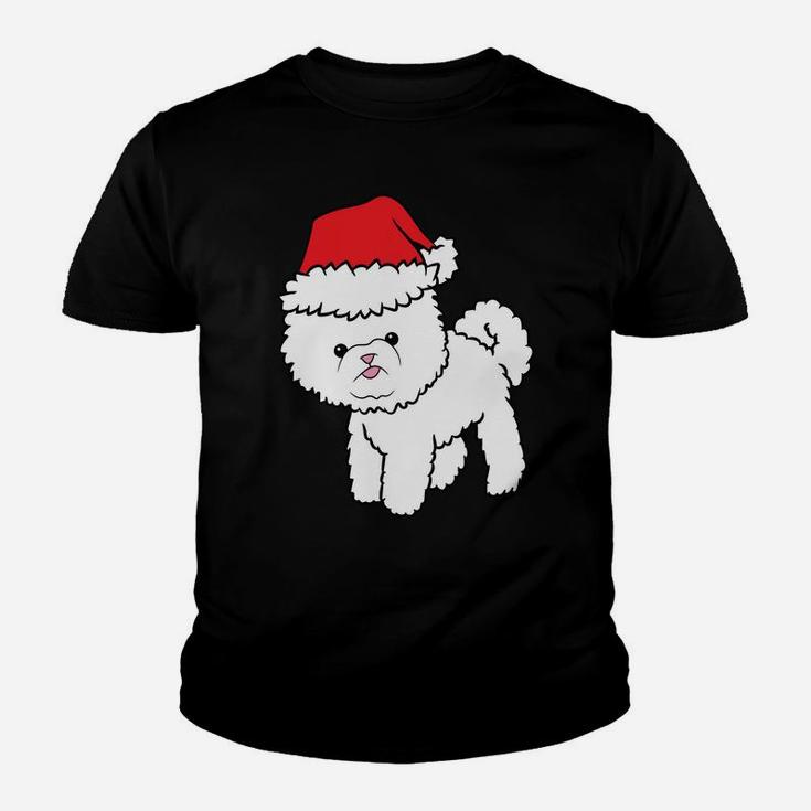 Bichon Frise Dog With Santa Hat Christmas Bichon Frise Sweatshirt Youth T-shirt