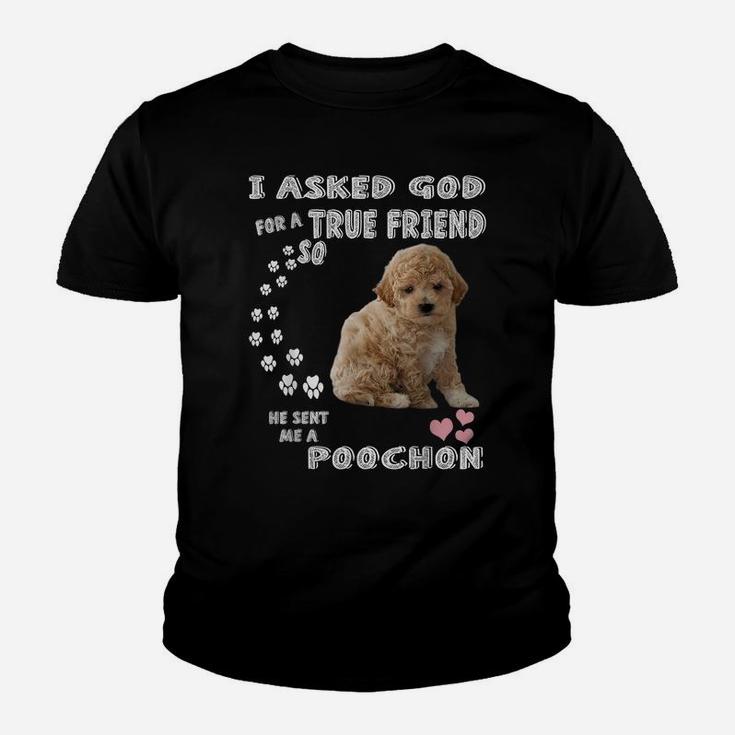 Bichon Poodle Dog Mom, Bichon Poo Dad Costume, Cute Poochon Youth T-shirt