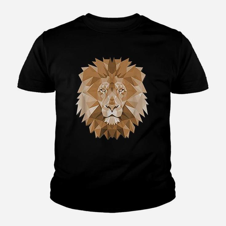 Big Lion Face Graphic Animal Polygon Youth T-shirt