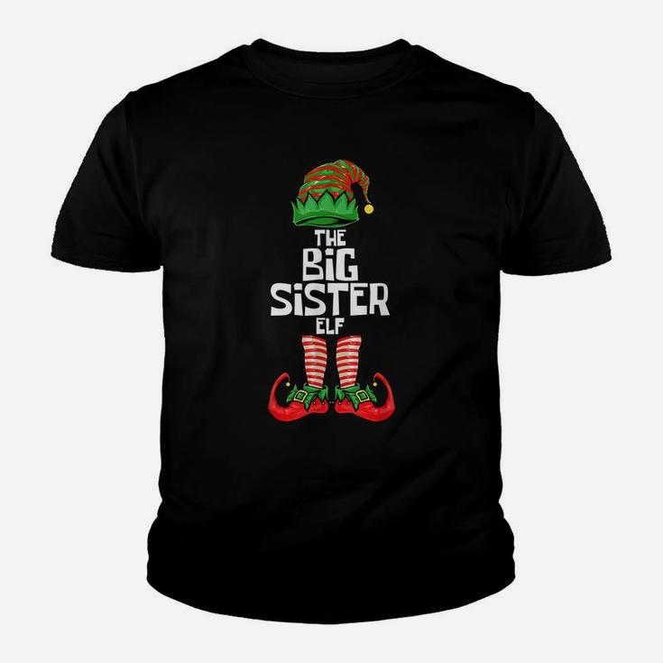 Big Sister Elf Christmas Matching Family Youth T-shirt