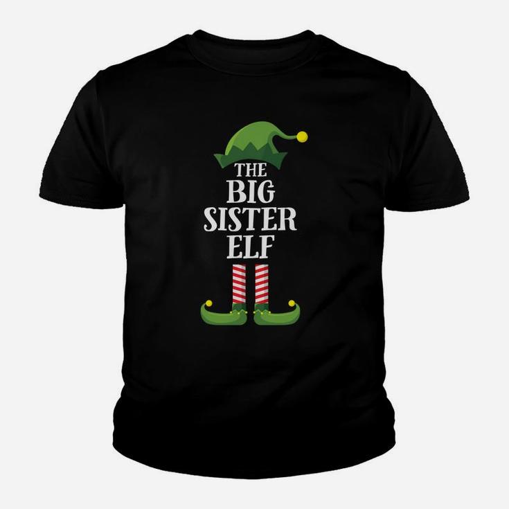 Big Sister Elf Matching Family Group Christmas Party Pajama Youth T-shirt