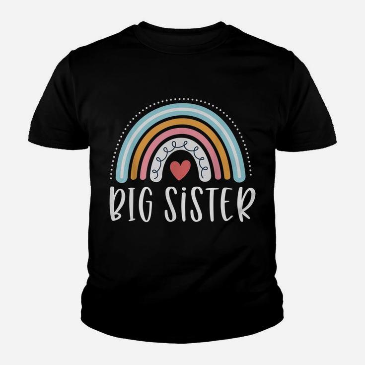Big Sister Gifts Sibling Family Rainbow Graphic Youth T-shirt