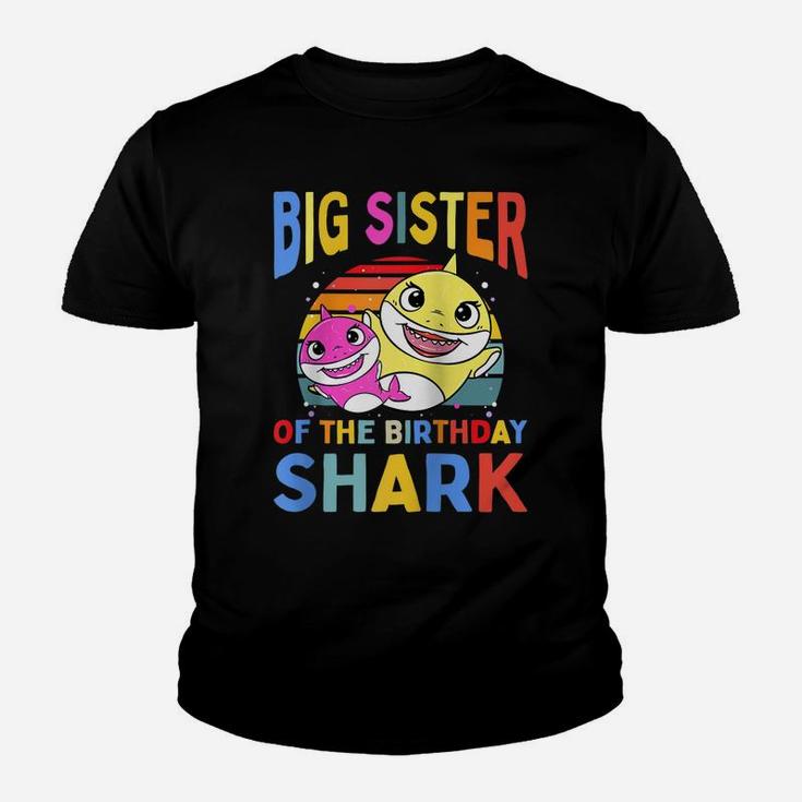 Big Sister Of The Birthday Shark Sis Matching Family Raglan Baseball Tee Youth T-shirt